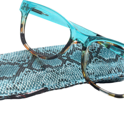 Dominique (Premium) Women Reading Glasses, High End Reader, Magnifying, Square Style (Green Tortoise Brown) Optical Frame. NY Fifth Avenue