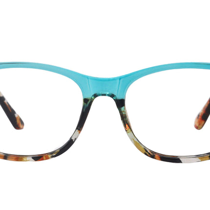 Dominique (Premium) Women Reading Glasses, High End Reader, Magnifying, Square Style (Green Tortoise Brown) Optical Frame. NY Fifth Avenue