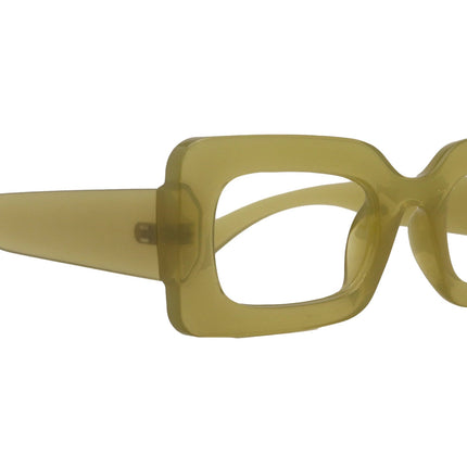 Sophie Premium Reading Glasses, High End Readers +1.25..+3 Magnifying Glasses Olive transparent Rectangular   NY Fifth Avenue