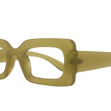 Sophie Premium Reading Glasses, High End Readers +1.25..+3 Magnifying Glasses Olive transparent Rectangular   NY Fifth Avenue