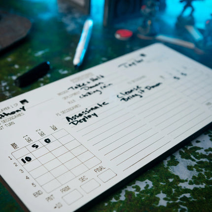 Scorekeeper - Dry Erase WH40k Score Card with CP Tracker