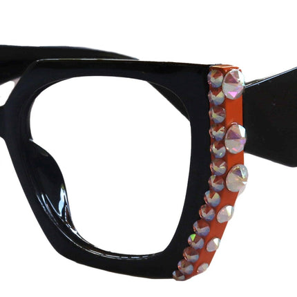 Córdoba Bling Line Bifocal OR Non-Bifocal Reading Glasses for Women, Adorned with Genuine European Crystals square NY Fifth Avenue