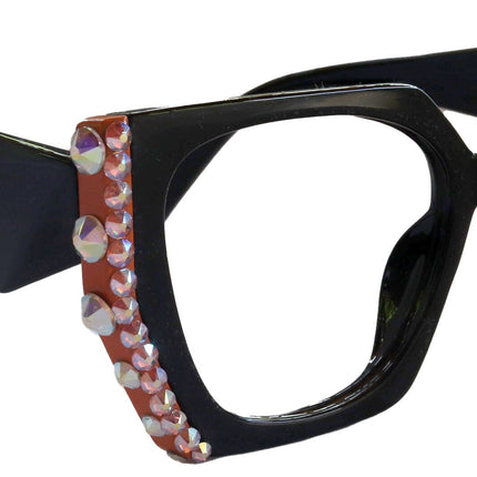 Córdoba Bling Line Bifocal OR Non-Bifocal Reading Glasses for Women, Adorned with Genuine European Crystals square NY Fifth Avenue