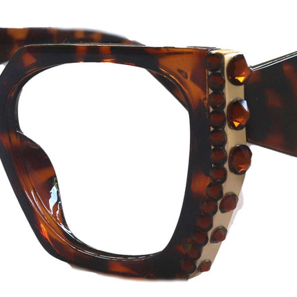 Córdoba Bling Line Bifocal OR Non-Bifocal Reading Glasses for Women, Adorned with Genuine European Crystals square NY Fifth Avenue
