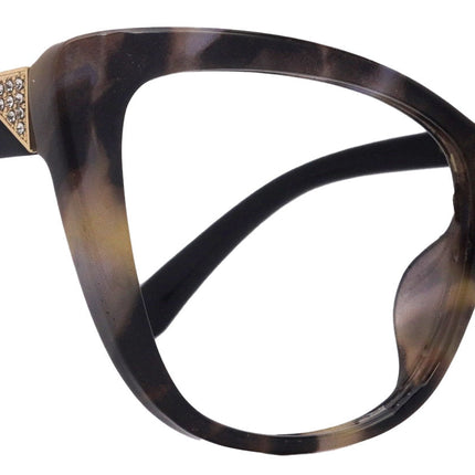 Parisian Fashion High End Bifocal or Non-Bifocal Black W Brown  Reading Glasses Cat-Eye Chic, Inspired by NY Fifth Avenue