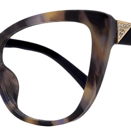 Parisian Fashion High End Bifocal or Non-Bifocal Black W Brown  Reading Glasses Cat-Eye Chic, Inspired by NY Fifth Avenue