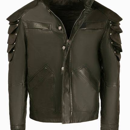V's Samuraii Wolf School Leather Jacket for Cosplay Handcrafted by Ox and Bulls.