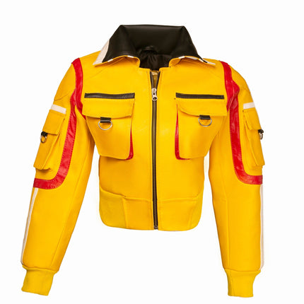 Handmade FF XV Cindy Aurum Yellow Hammer Head Full Service Station Cosplay Jacket Handcrafted by Ox and Bulls