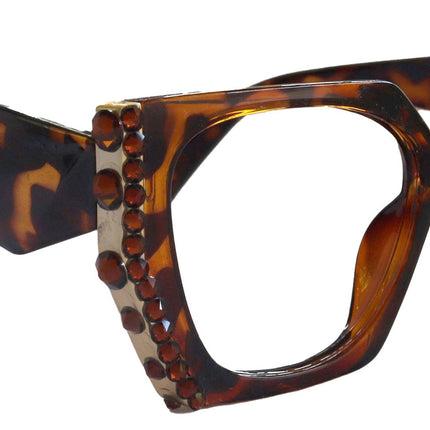 Córdoba Bling Line Bifocal OR Non-Bifocal Reading Glasses for Women, Adorned with Genuine European Crystals square NY Fifth Avenue