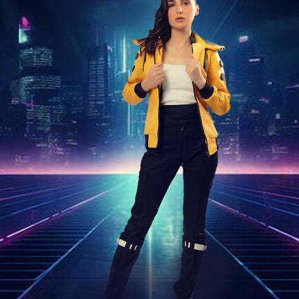 Judy's Yellow Cyberpunk 2077 Cosplay Jacket for Women Handcrafted by Ox and Bulls