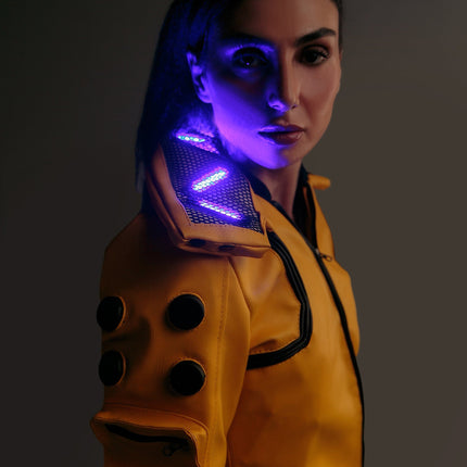 Judy's Yellow Cyberpunk 2077 Cosplay Jacket for Women Handcrafted by Ox and Bulls