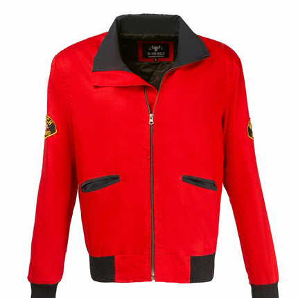 Handmade California Baywatch Lifeguard Beach Style Red Bomber Cotton Jacket Cosplay