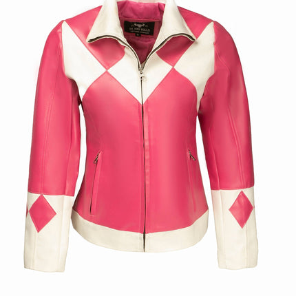 Pink Ranger Themed Leather Jacket Handcrafted by Ox and Bulls