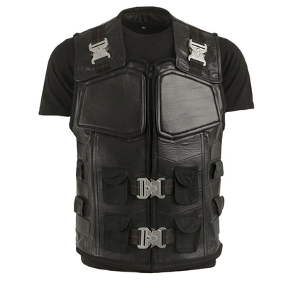 Handmade W Snipes Blade Vest Trinity Vampire Hunter Military Style Handmade Cosplay Costume Leather Vest
