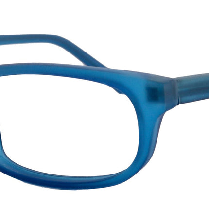 Morgan Premium Reading Glasses HighEnd Magnifying Readers, Transparent Blue Small Rectangular Frame, Inspired by NY Fifth Avenue Lower nose