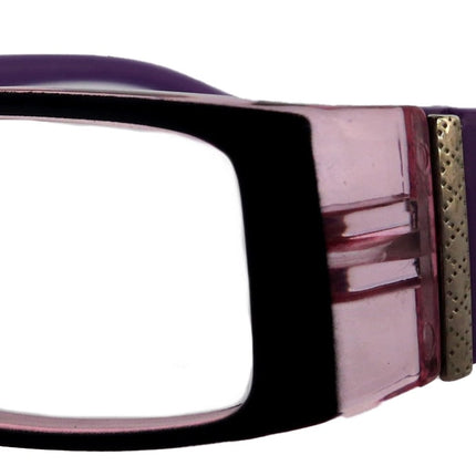 The French (Fleur De  Lis) Bayonetta-style, rectangular High-End Women Reading Glasses Spring temple  Optical Frame  NY Fifth Avenue