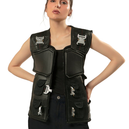 Handmade  Military Vest Handmade Cosplay Leather Vest Unisex