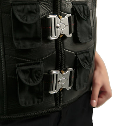 Handmade  Military Vest Handmade Cosplay Leather Vest Unisex
