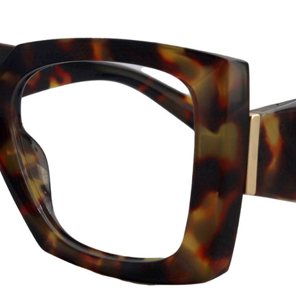 Penelope Tortoiseshell   Large Oversized Reading Glasses, Women Readers, High-End Reading Magnifying eyeglasses,  Big Square Optical Frames