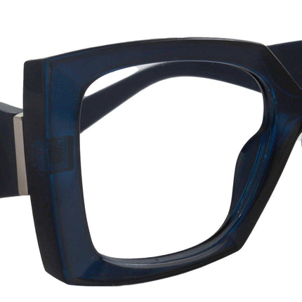 Penelope Large Oversized Reading Glasses, Women Readers, Fashion High-End BL w Bk,  Line Bifocal OR Non-Bifocal  Inspired by NY Fifth Avenue