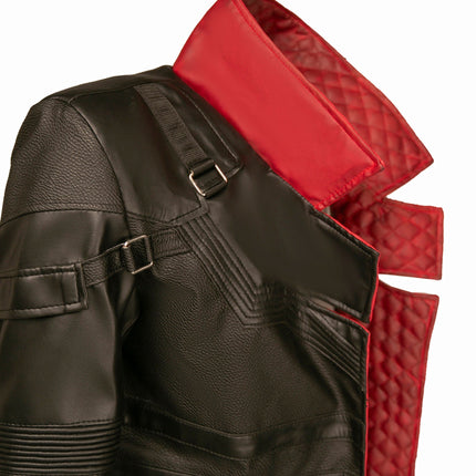 20-77 Phantom Liberty Solomon Reed Cosplay Costume Black Leather Coat,   Cosplay Idris Elba Inspired Handcrafted by Ox and Bulls