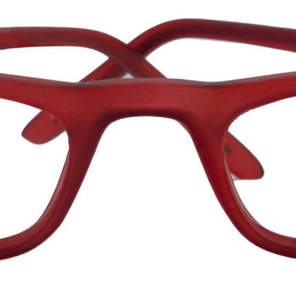 Morgan Premium Reading Glasses High-End Magnifying Readers, Transparent Red, Small Rectangular Frame, Inspired by NY Fifth Avenue Lower nose