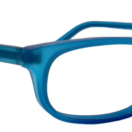 Morgan Premium Reading Glasses HighEnd Magnifying Readers, Transparent Blue Small Rectangular Frame, Inspired by NY Fifth Avenue Lower nose