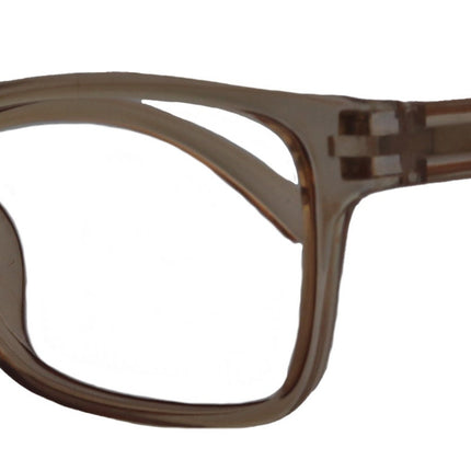 Sophie (Blue Light Glasses) (Blue Blocker) Reduce Eyestrain, A/R Anti Glare. +1.25..+3.00 Square (Transparent Brown ) NY Fifth Avenue.