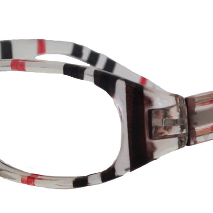 Isabella, (Premium) Reading Glasses, Fashion Reader (Stripes) +1.25 +6 High Magnification, Oval, NY Fifth Avenue (Wide Frame)