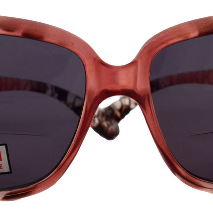 Olympia, High-End Line Bifocal (Clear On Top) Sun Readers for Women (Pink Tortoiseshell) NY Fifth Avenue