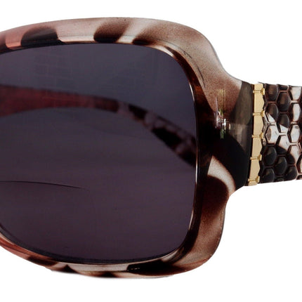 Olympia, High-End Line Bifocal (Clear On Top) Sun Readers for Women (Pink Tortoiseshell) NY Fifth Avenue