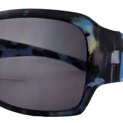 Lourdes, High-End Line Bifocal (Clear On Top) Sun Readers for Women  Readers Sunglasses ( Blue with black) NY Fifth Avenue