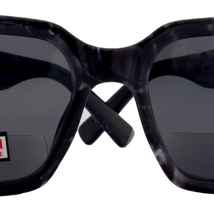 Minerva, High-End Line Bifocal (Clear On Top) Sun Readers for Women OR Non-Bifocal Readers Sunglasses (Black Marble) NY Fifth Avenue