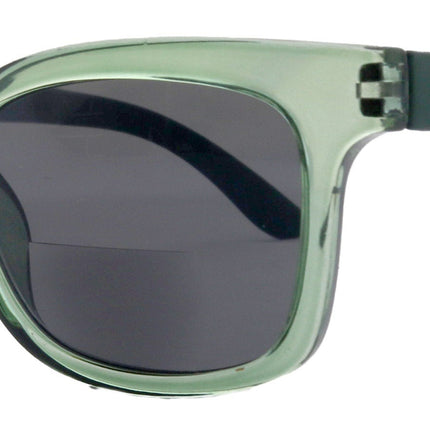 Mars, High-End Line Bifocal (Clear On Top) Sun Readers Unixes OR Non-Bifocal Readers Sunglasses (Transparent Green ) NY Fifth Avenue