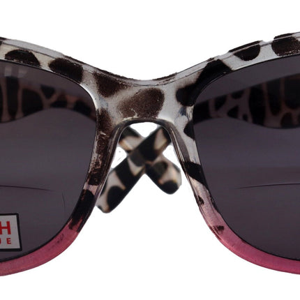Eleanor, High-End Line Bifocal (Clear On Top) Sun Readers for Women OR Non-Bifocal Readers Sunglasses (Rose N Black) NY Fifth Avenue