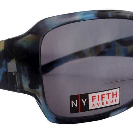 Lourdes, High-End Line Bifocal (Clear On Top) Sun Readers for Women  Readers Sunglasses ( Blue with black) NY Fifth Avenue