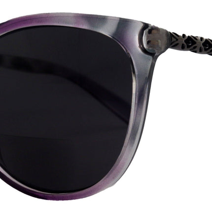 Iris, High-End Line Bifocal (Clear On Top) Sun Readers for Women OR Non-Bifocal Readers Sunglasses (Purple W Grey) NY Fifth Avenue