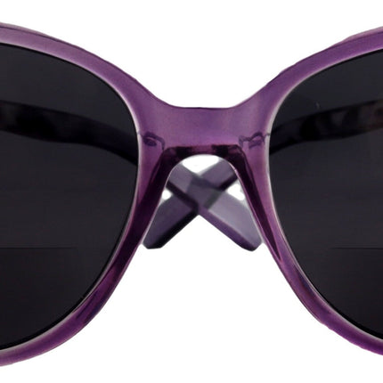 Iris, High-End Line Bifocal (Clear On Top) Sun Readers for Women OR Non-Bifocal Readers Sunglasses (Purple W Grey) NY Fifth Avenue