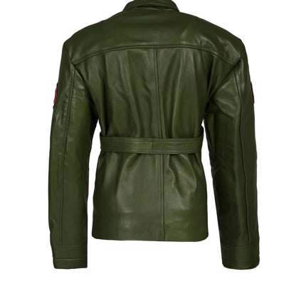 97 Rogue Green Leather Jacket Designed and Handmade by Ox and Bulls