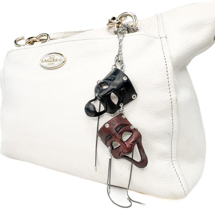 Olde Theatre Leather Mini Mask – Handcrafted Charm for Rearview Mirrors, Handbags, Lanyards, Party Favors & More