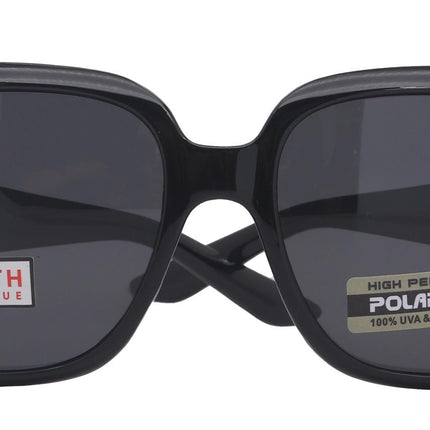 Polarized Women Sunglasses, 1.1mm Polarized Grey Lenses, 100% UVA UVB Protection (Black, Square)  NY Fifth Avenue