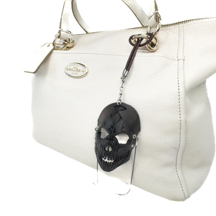 Skull Leather Mini Mask – Handcrafted Charm for Rearview Mirrors, Handbags, Lanyards, Party Favors & More
