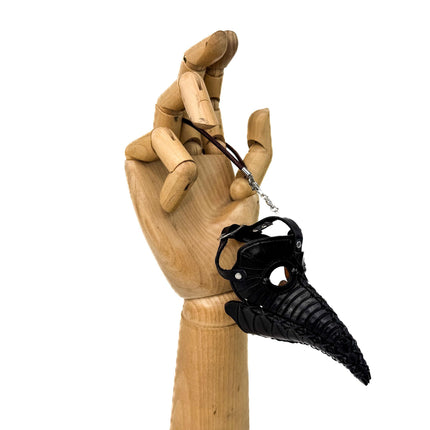 Plague Doctor Leather Mini Mask – Handcrafted Charm for Rearview Mirrors, Handbags, Lanyards, Party Favors & More