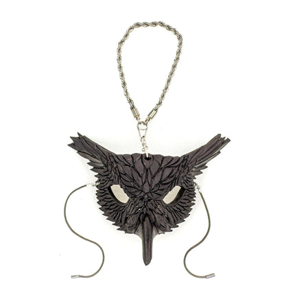 Wise Owl Leather Mini Mask – Handcrafted Charm for Rearview Mirrors, Handbags, Lanyards, Party Favors & More