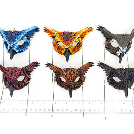 Wise Owl Leather Mini Mask – Handcrafted Charm for Rearview Mirrors, Handbags, Lanyards, Party Favors & More