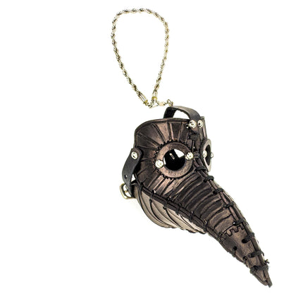 Plague Doctor Leather Mini Mask – Handcrafted Charm for Rearview Mirrors, Handbags, Lanyards, Party Favors & More