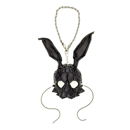 Graceful Bunny Leather Mini Mask – Handcrafted Charm for Rearview Mirrors, Handbags, Lanyards, Party Favors & More