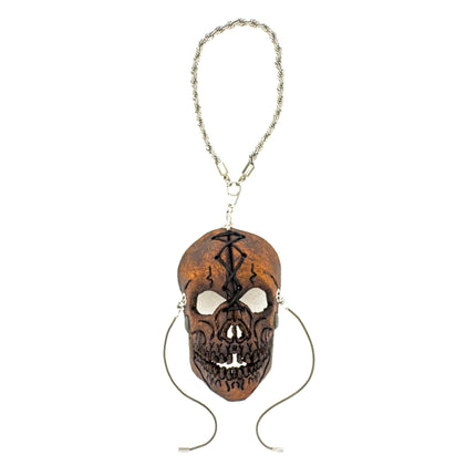 Skull Leather Mini Mask – Handcrafted Charm for Rearview Mirrors, Handbags, Lanyards, Party Favors & More