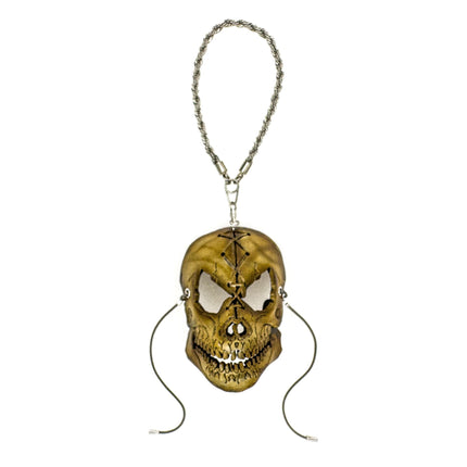 Menacing Skull Leather Mini Mask – Handcrafted Charm for Rearview Mirrors, Handbags, Lanyards, Party Favors & More