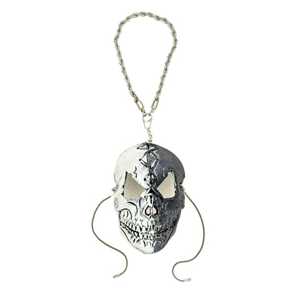 Menacing Skull Leather Mini Mask – Handcrafted Charm for Rearview Mirrors, Handbags, Lanyards, Party Favors & More